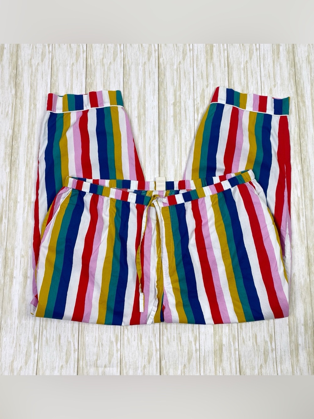 Print Fresh Rainbow Striped Organic Cotton Pajama Pants Bottoms